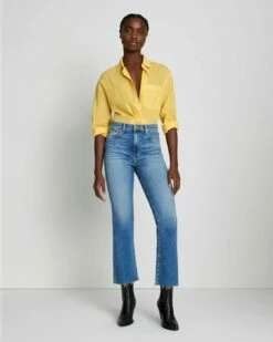 7 For All Mankind Luxe Vintage High Waist Slim Kick In Lyme