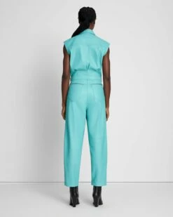 7 For All Mankind Leather Sleeveless Balloon Jumpsuit In Atlantis -7 For All Mankind Sales 107e9b21bc86d3850141eaa51c500e11