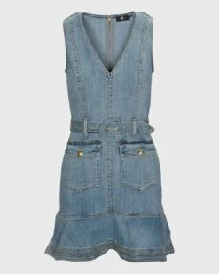 7 For All Mankind Patch Pocket Dress In Trio