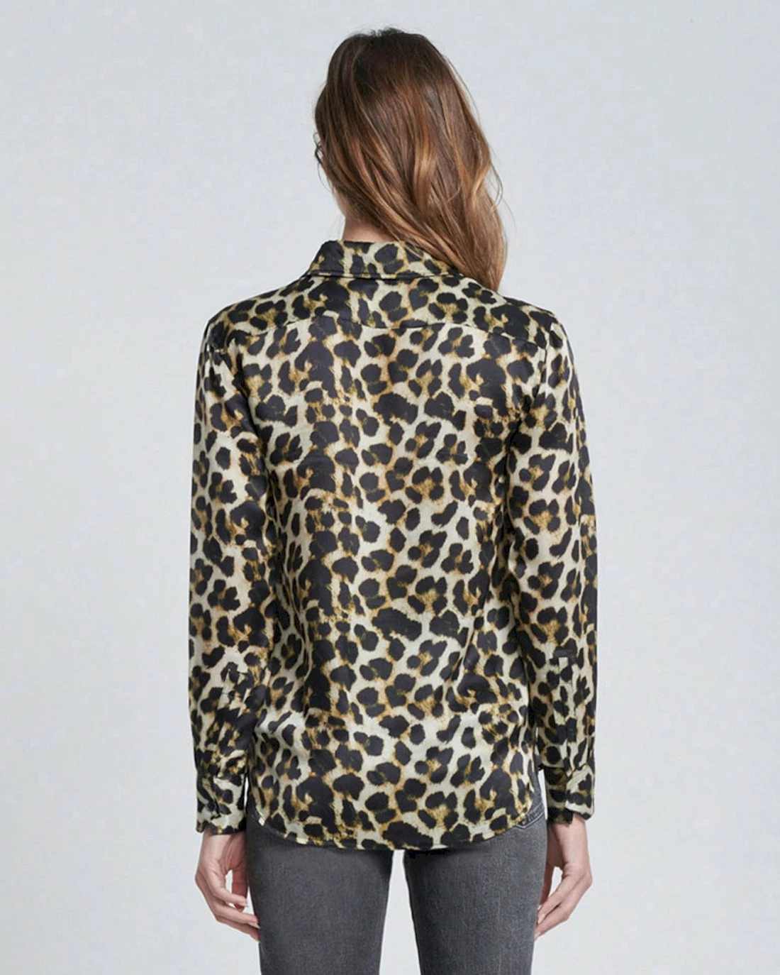 7 For All Mankind Silk Button-Up Shirt In Leopard 5 7 For All Mankind Silk Button-Up Shirt In Leopard - Image 3