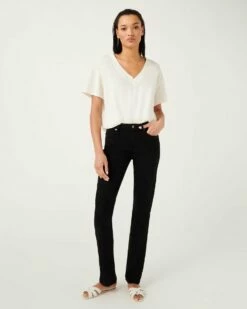 7 For All Mankind B(air) Denim Kimmie Straight In Black