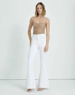 7 For All Mankind Mega Flare Jean In Clean White