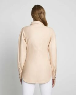 7 For All Mankind Faux Leather Cinched Waist Button Up Shirt In Nude -7 For All Mankind Sales 27d8c010fdc16217e9a7dbdedacd499e