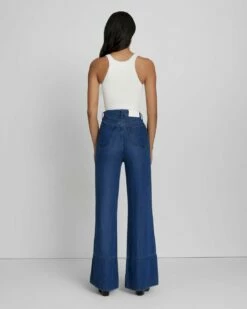 7 For All Mankind Denim Lustre Trouser In Dark Indigo -7 For All Mankind Sales 2e4e8fd33d4cfc1c9e087ef5ed002a1b