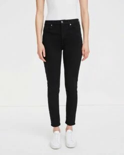 7 For All Mankind Slim Illusion High Waist Ankle Skinny In Luxe Black -7 For All Mankind Sales 2f05a9fe2b172ace667e6e11f6cd9837