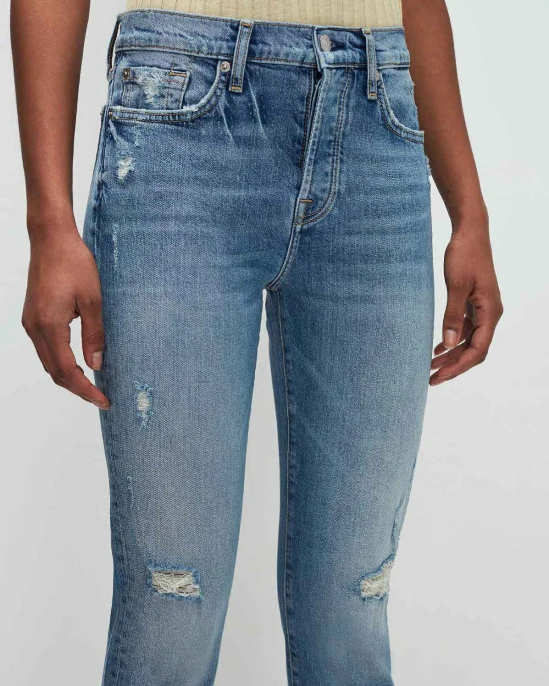 7 For All Mankind Beauty Denim Josefina In Fig Leaf 4 7 For All Mankind Beauty Denim Josefina In Fig Leaf - Image 2