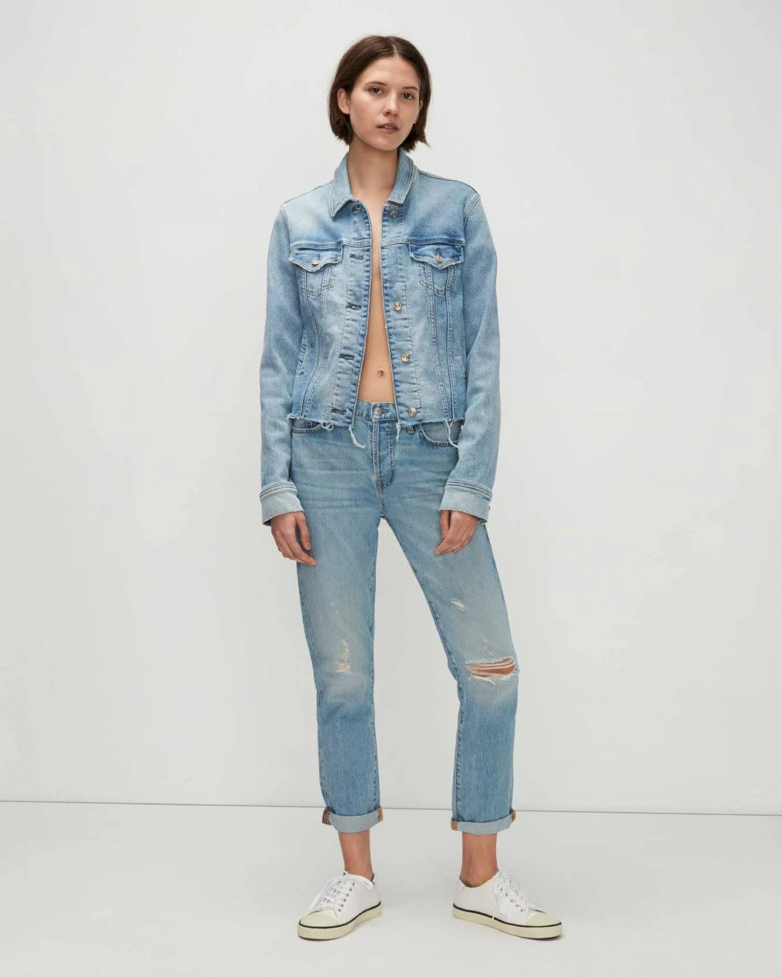 7 For All Mankind Luxe Vintage Classic Trucker Jacket In Floral 4 7 For All Mankind Luxe Vintage Classic Trucker Jacket In Floral - Image 2