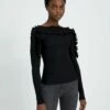 7 For All Mankind Long Sleeve Ruffle Top In Black -7 For All Mankind Sales 3cdcc0708b56b213878d8b24ccc7789c