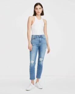 7 For All Mankind High Waist Ankle Skinny In Sloane Vintage