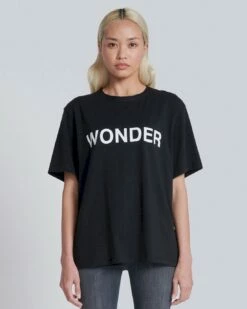 7 For All Mankind Wonder Graphic Tee In Black