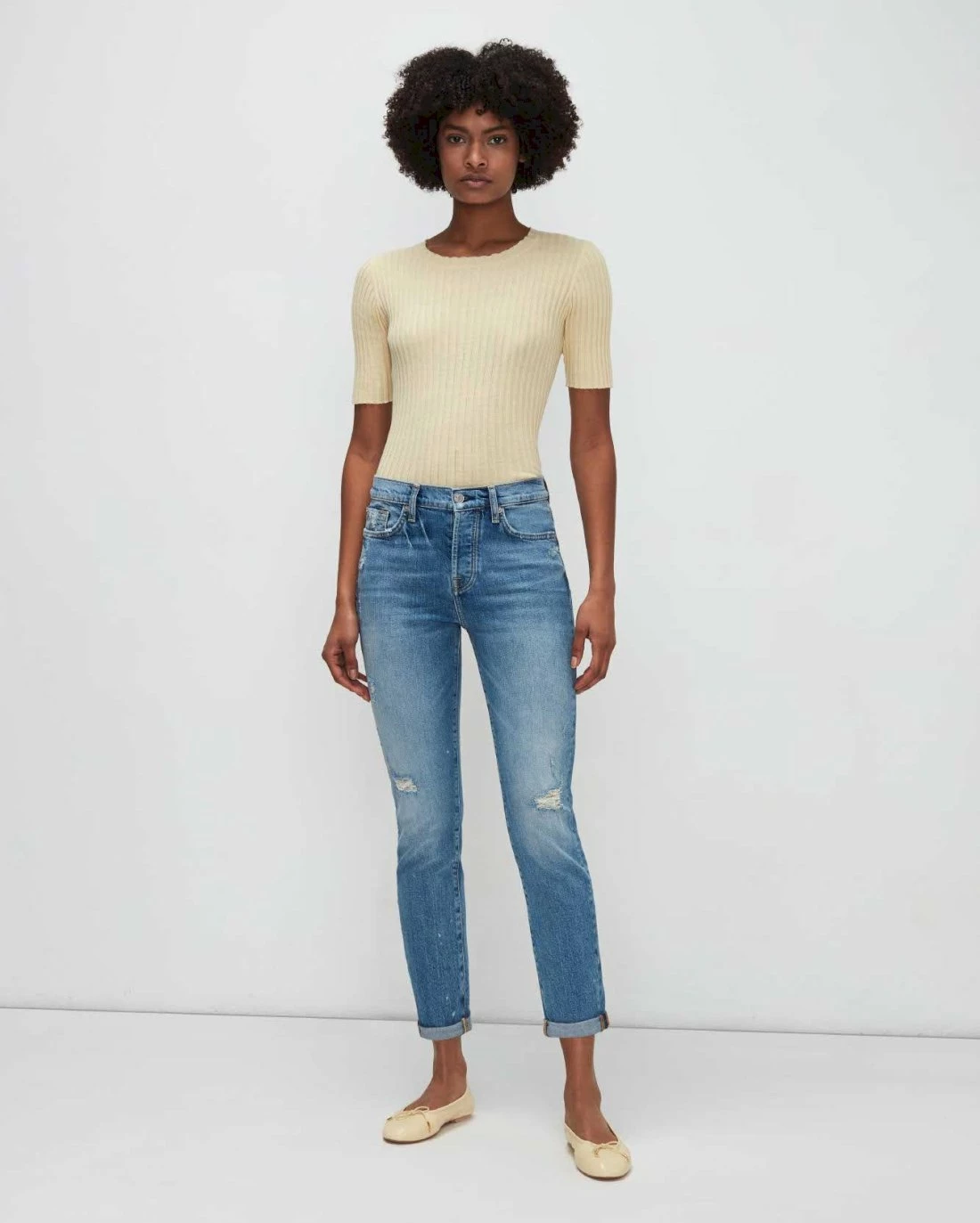 7 For All Mankind Beauty Denim Josefina In Fig Leaf 6 7 For All Mankind Beauty Denim Josefina In Fig Leaf - Image 4