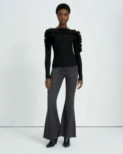 7 For All Mankind Long Sleeve Ruffle Top In Black 7 7 For All Mankind Long Sleeve Ruffle Top In Black -7 For All Mankind Sales 60d8841cbf6a3f2f1d3aeb338153254d