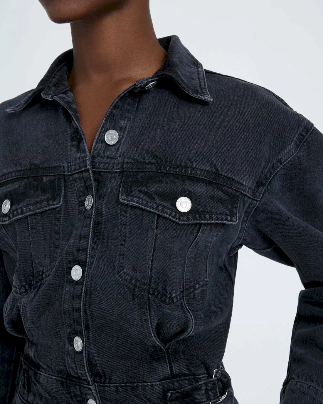 7 For All Mankind Balloon Sleeve Jumpsuit In Night Iris 4 7 For All Mankind Balloon Sleeve Jumpsuit In Night Iris - Image 2