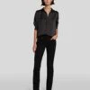 7 For All Mankind B(air) Kimmie Straight In Rinsed Black -7 For All Mankind Sales 7E027C43 RNS 1