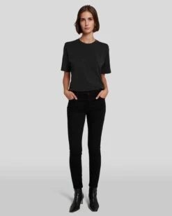 7 For All Mankind B(air) Ankle Skinny In Rinsed Black
