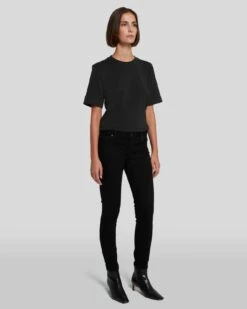 7 For All Mankind B(air) Ankle Skinny In Rinsed Black -7 For All Mankind Sales 7E028C43 RNS 6