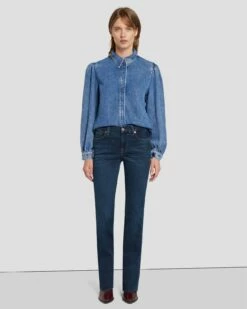 7 For All Mankind B(air) Kimmie Straight In Rinsed Indigo