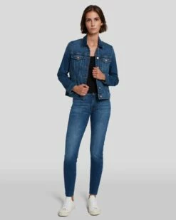 7 For All Mankind Slim Illusion Modern Trucker Jacket In Highline -7 For All Mankind Sales 7E060120 HGL 5