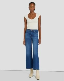 7 For All Mankind Slim Illusion Cropped Jo In Highline