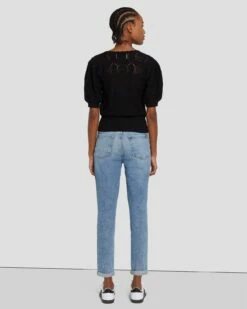 7 For All Mankind Short Sleeve Crochet Sweater In Black 11 7 For All Mankind Short Sleeve Crochet Sweater In Black -7 For All Mankind Sales 7N118C72 BLK 3