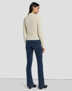 7 For All Mankind Quarter Zip Polo Sweater In Cream -7 For All Mankind Sales 7N120F35 CRM 4