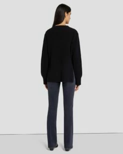 7 For All Mankind Cashmere Crewneck Sweater In Black -7 For All Mankind Sales 7N122F34 BLK 4