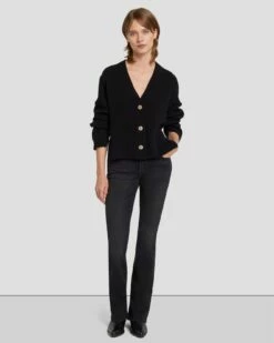 7 For All Mankind Cashmere Cardigan In Black -7 For All Mankind Sales 7N123F34 BLK 3