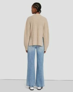 7 For All Mankind Cashmere Cardigan In Oatmeal -7 For All Mankind Sales 7N123F34 OAT 4