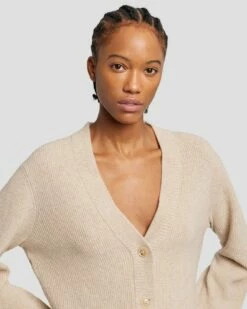 7 For All Mankind Cashmere Cardigan In Oatmeal -7 For All Mankind Sales 7N123F34 OAT 5