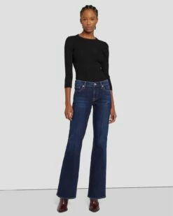 7 For All Mankind Open Back Knit Top In Black -7 For All Mankind Sales 7N124D35 BLK 3