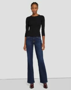 7 For All Mankind Open Back Knit Top In Black -7 For All Mankind Sales 7N124D35 BLK 6