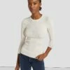 7 For All Mankind Open Back Knit Top In Cream -7 For All Mankind Sales 7N124D35 CRM 1