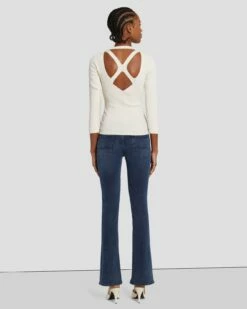 7 For All Mankind Open Back Knit Top In Cream 11 7 For All Mankind Open Back Knit Top In Cream -7 For All Mankind Sales 7N124D35 CRM 4