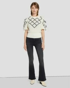 7 For All Mankind Puff Diamond Sweater In Cream 13 7 For All Mankind Puff Diamond Sweater In Cream -7 For All Mankind Sales 7N126F41 CRM 6