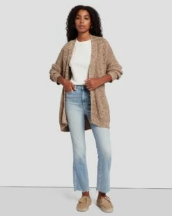 7 For All Mankind Belted Cardigan In Safari -7 For All Mankind Sales 7N130F52 SAM 2