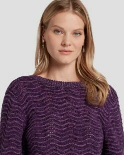 7 For All Mankind Cross Back Sweater In Violet -7 For All Mankind Sales 7N131F52 VIM 3