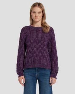 7 For All Mankind Cross Back Sweater In Violet -7 For All Mankind Sales 7N131F52 VIM 5