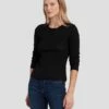 7 For All Mankind Knit Weave Top In Black -7 For All Mankind Sales 7N132D35 BLK 1