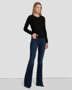 7 For All Mankind Knit Weave Top In Black -7 For All Mankind Sales 7N132D35 BLK 6