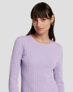 7 For All Mankind Knit Weave Top In Lavender 10 7 For All Mankind Knit Weave Top In Lavender -7 For All Mankind Sales 7N132D35 LAV 3