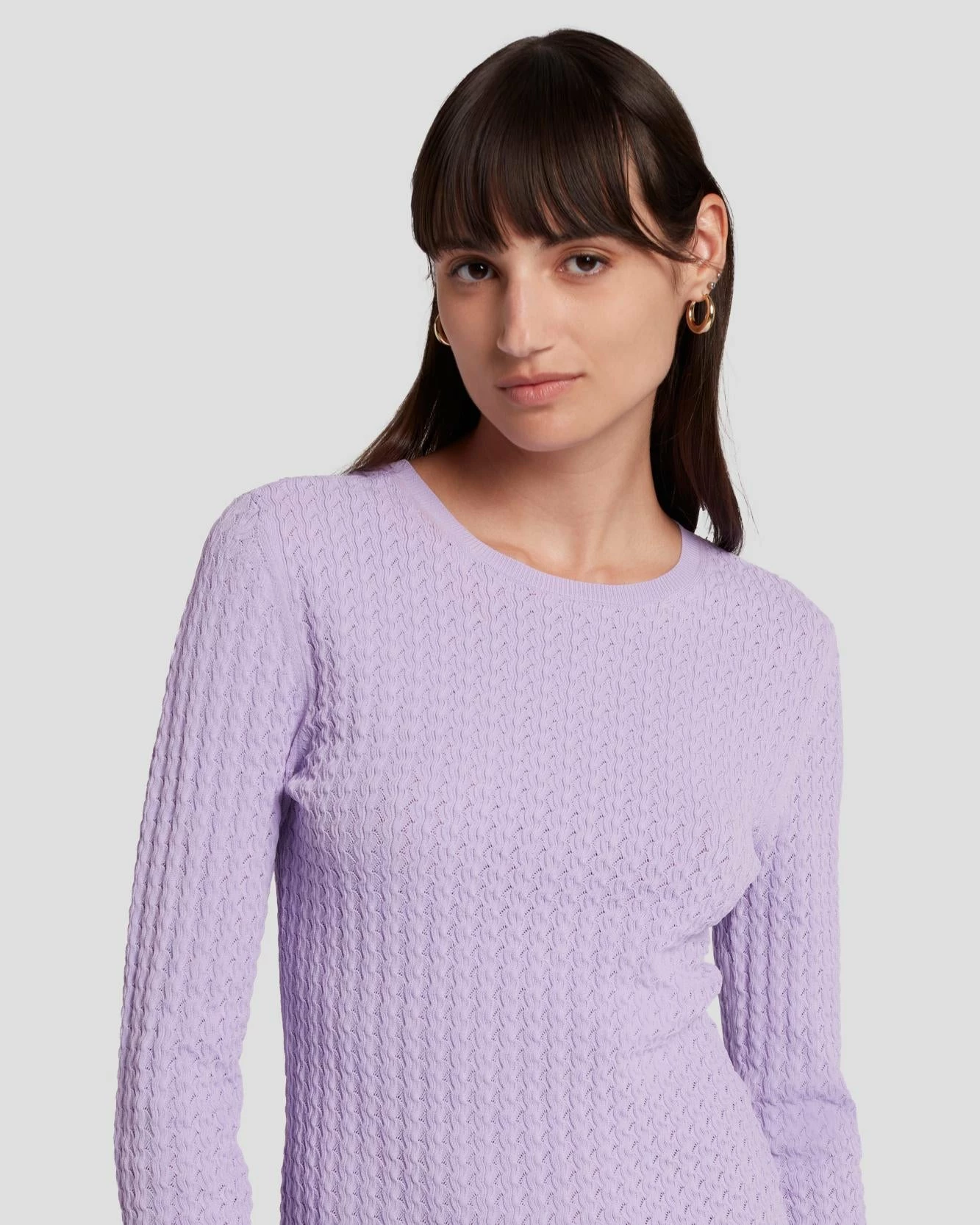 7 For All Mankind Knit Weave Top In Lavender 5 7 For All Mankind Knit Weave Top In Lavender - Image 3