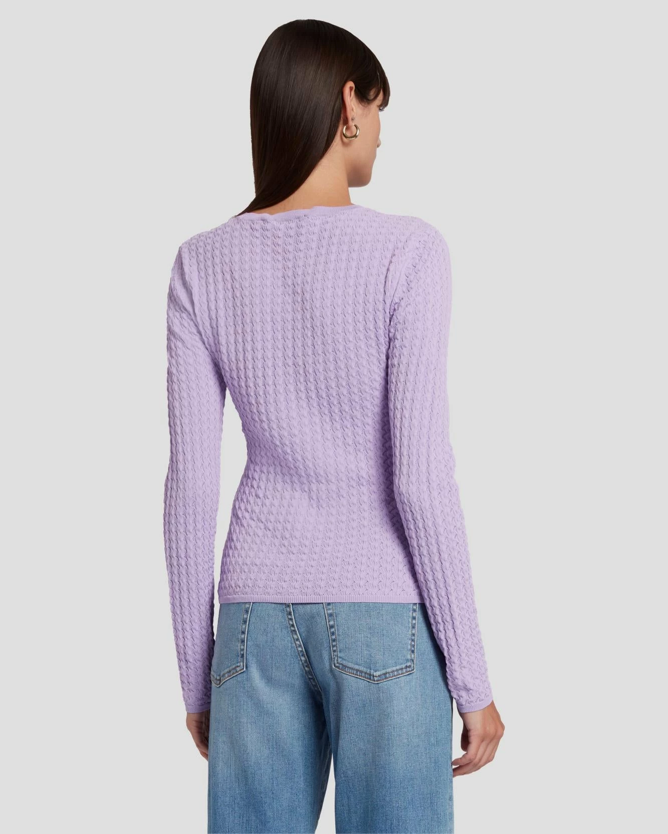 7 For All Mankind Knit Weave Top In Lavender 6 7 For All Mankind Knit Weave Top In Lavender - Image 4