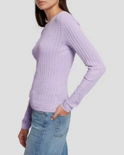 7 For All Mankind Knit Weave Top In Lavender 12 7 For All Mankind Knit Weave Top In Lavender -7 For All Mankind Sales 7N132D35 LAV 5