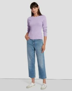 7 For All Mankind Knit Weave Top In Lavender 13 7 For All Mankind Knit Weave Top In Lavender -7 For All Mankind Sales 7N132D35 LAV 6