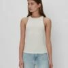 7 For All Mankind Racerback Tank In Ivory -7 For All Mankind Sales 7N278C59 IVO 01