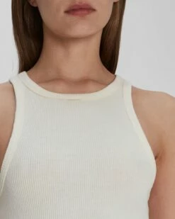 7 For All Mankind Racerback Tank In Ivory 10 7 For All Mankind Racerback Tank In Ivory -7 For All Mankind Sales 7N278C59 IVO 04