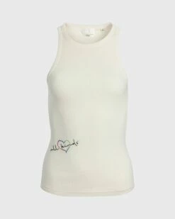 7 For All Mankind ALL KINDS Racerback Tank In Ivory