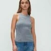 7 For All Mankind Racerback Tank In Soft Slate 2 7 For All Mankind Racerback Tank In Soft Slate -7 For All Mankind Sales 7N278C59 SSL 01