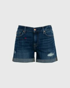 7 For All Mankind ALL KINDS Broken Twill Mid Roll Short In Vanity