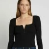 7 For All Mankind Quarter Zip Ribbed Top In Moonless Night 1 7 For All Mankind Quarter Zip Ribbed Top In Moonless Night -7 For All Mankind Sales 7N331F08 MLN 1